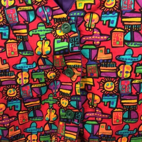 Vintage Children's Novelty‎ Vest and Hat Set Colorful Print - Picture 4 of 9